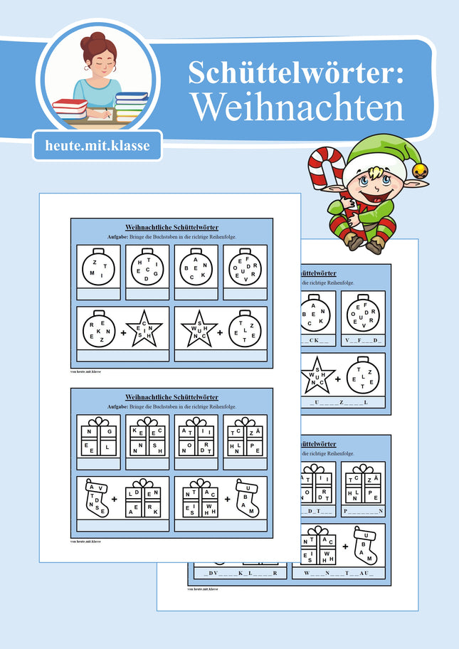 Schüttelwörter: Weihnachten & Advent (Worträtsel)