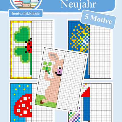 Pixel-Bilder: Neujahr & Silvester
