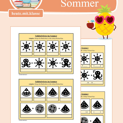 Schüttelwörter: Sommer & Sommerferien