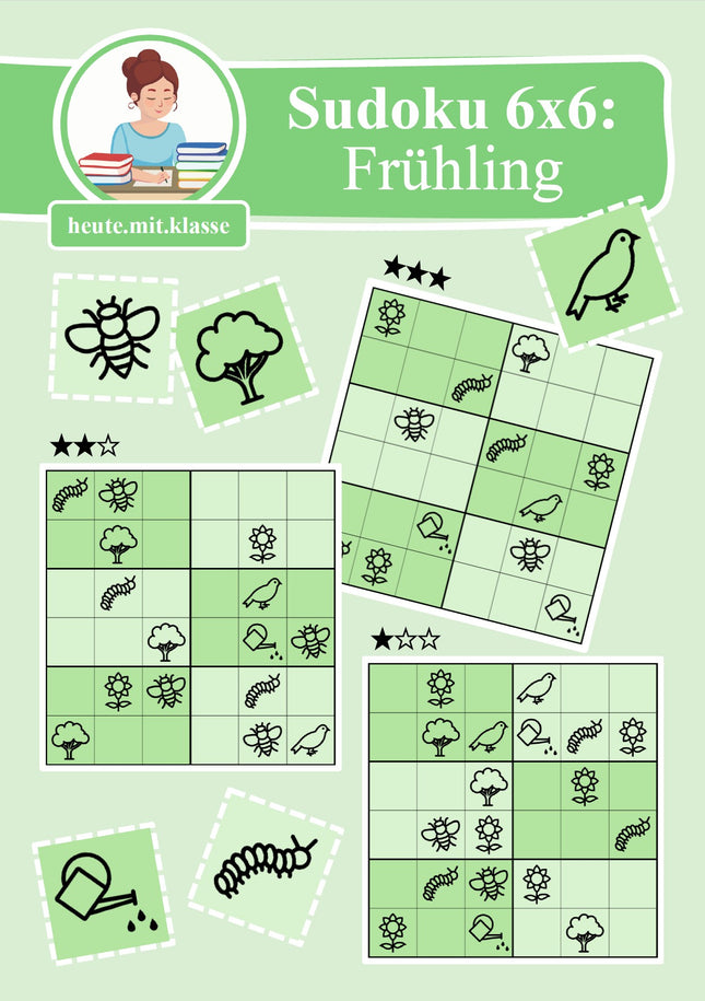 Sudoku 6x6: Frühling