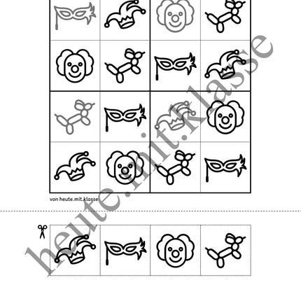 Sudoku 4x4: Fasching & Karneval & Fastnacht (Rätsel für Vorschule & Anfangsunterricht)