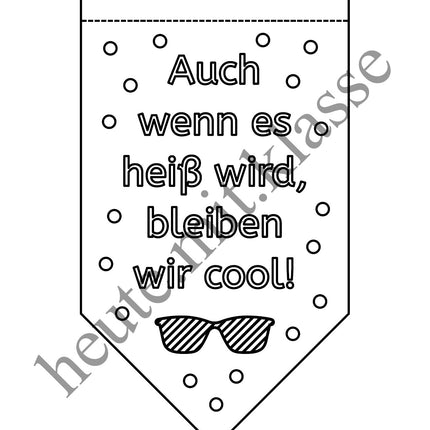 Girlande zum Ausmalen: Sommer & Sommerferien