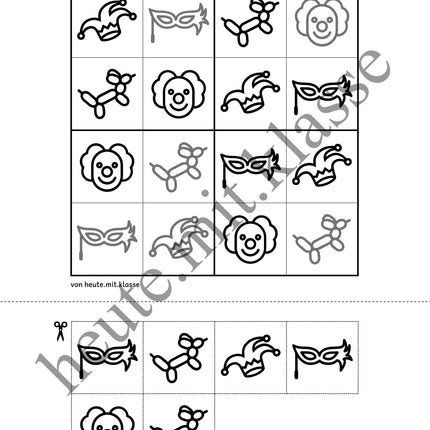 Sudoku 4x4: Fasching & Karneval & Fastnacht (Rätsel für Vorschule & Anfangsunterricht)