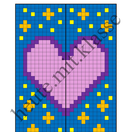 Pixel-Bilder: Valentinstag & Muttertag & Vatertag