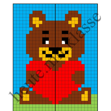 Pixel-Bilder: Valentinstag & Muttertag & Vatertag