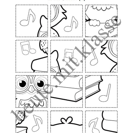 3x Puzzles & Ausmalbilder: In der Schule (Schneideübung)