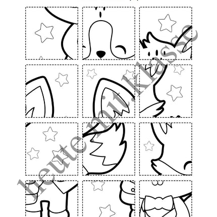 3x Puzzles & Ausmalbilder: In der Schule (Schneideübung)