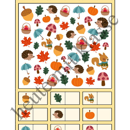 Suchen & Finden: Herbst (Wimmelbild für Vorschule & 1. Klasse)