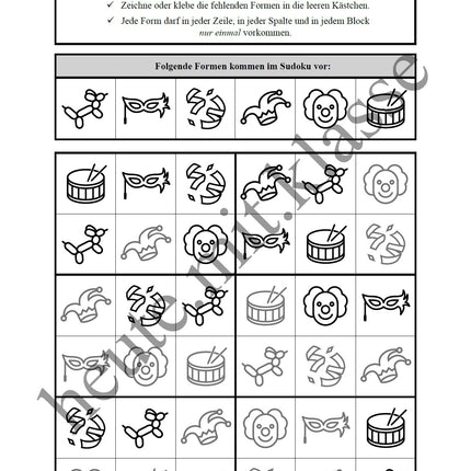 Sudoku 6x6: Fasching & Karneval & Fastnacht