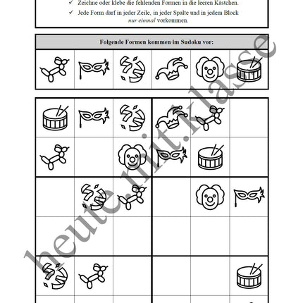 Sudoku 6x6: Fasching & Karneval & Fastnacht