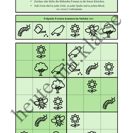 Sudoku 6x6: Frühling