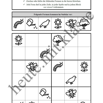 Sudoku 6x6: Frühling