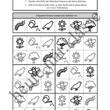 Sudoku 6x6: Frühling