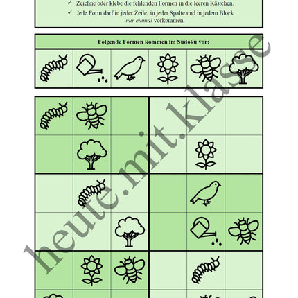 Sudoku 6x6: Frühling