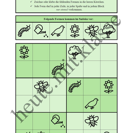 Sudoku 6x6: Frühling