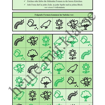 Sudoku 6x6: Frühling