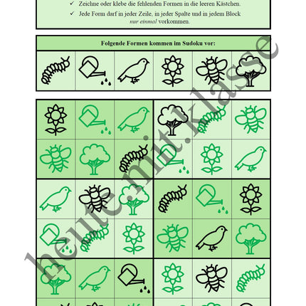 Sudoku 6x6: Frühling