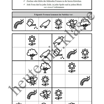 Sudoku 6x6: Frühling