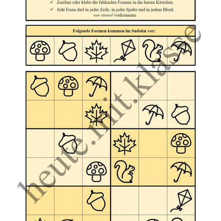 Sudoku 6x6: Herbst