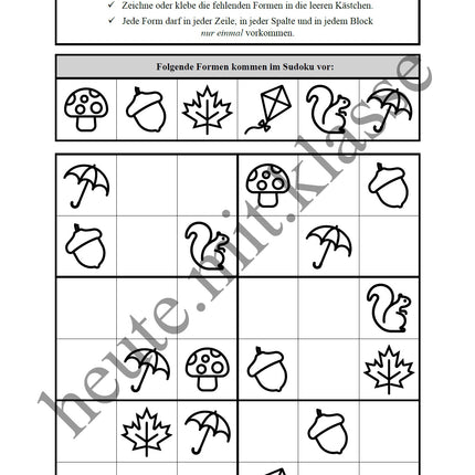 Sudoku 6x6: Herbst