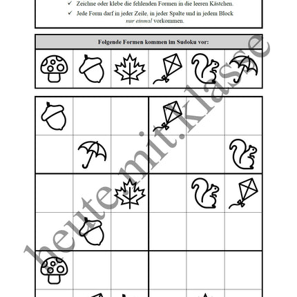 Sudoku 6x6: Herbst