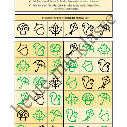 Sudoku 6x6: Herbst