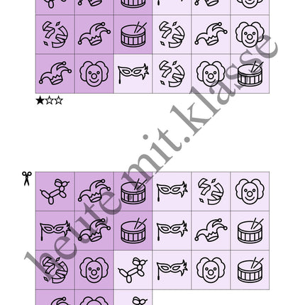 Sudoku 6x6: Fasching & Karneval & Fastnacht