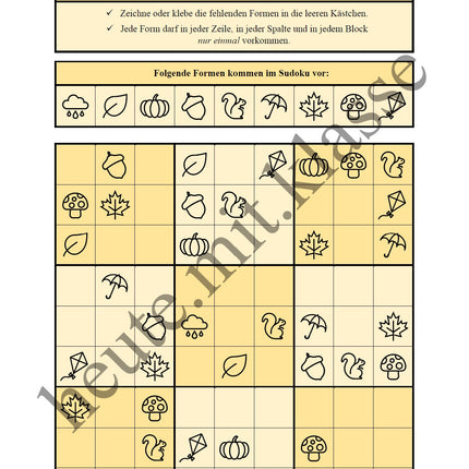Sudoku 9x9: Herbst