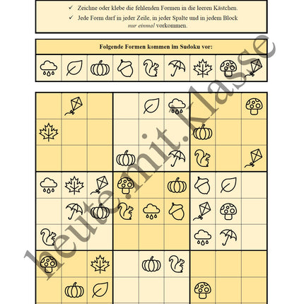 Sudoku 9x9: Herbst