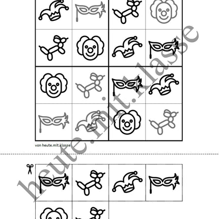 Sudoku 4x4: Fasching & Karneval & Fastnacht