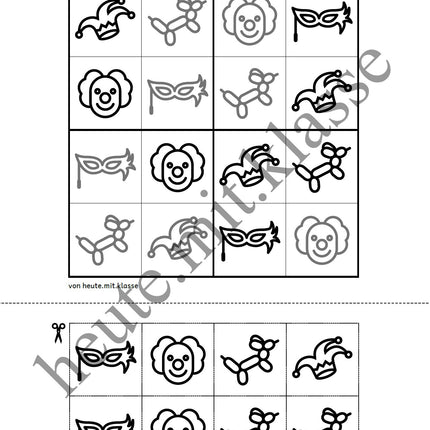 Sudoku 4x4: Fasching & Karneval & Fastnacht