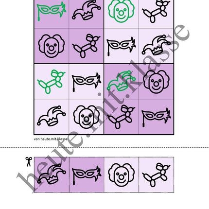 Sudoku 4x4: Fasching & Karneval & Fastnacht