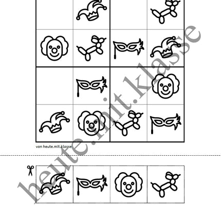 Sudoku 4x4: Fasching & Karneval & Fastnacht
