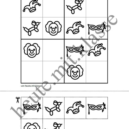 Sudoku 4x4: Fasching & Karneval & Fastnacht