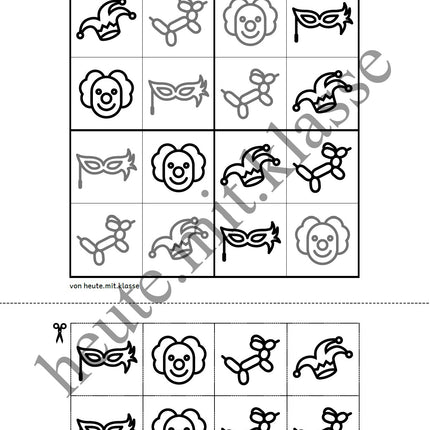Sudoku 4x4: Fasching & Karneval & Fastnacht
