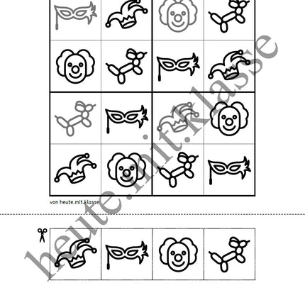 Sudoku 4x4: Fasching & Karneval & Fastnacht
