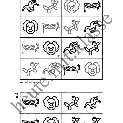 Sudoku 4x4: Fasching & Karneval & Fastnacht