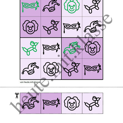 Sudoku 4x4: Fasching & Karneval & Fastnacht