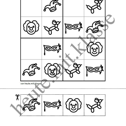 Sudoku 4x4: Fasching & Karneval & Fastnacht