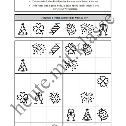 Sudoku 4x4: Neujahr & Silvester