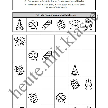 Sudoku 4x4: Neujahr & Silvester