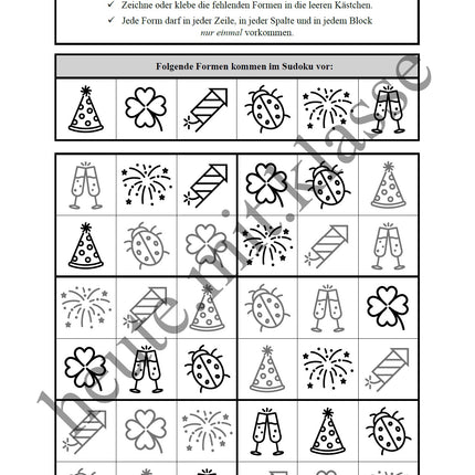 Sudoku 4x4: Neujahr & Silvester