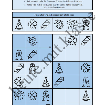 Sudoku 4x4: Neujahr & Silvester