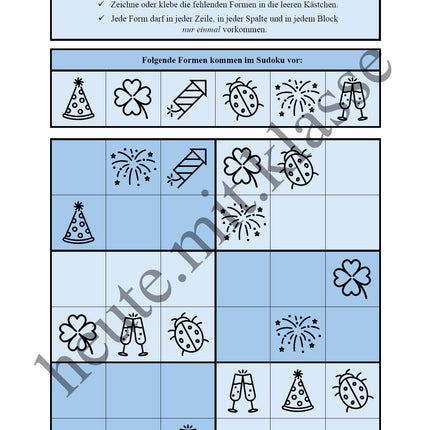 Sudoku 4x4: Neujahr & Silvester