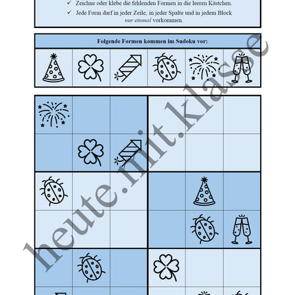 Sudoku 4x4: Neujahr & Silvester