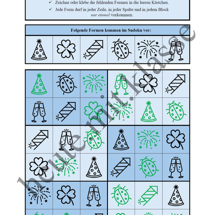 Sudoku 4x4: Neujahr & Silvester