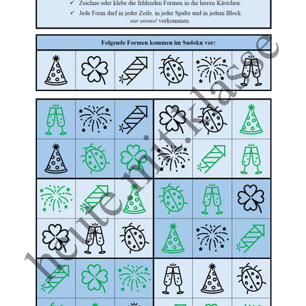 Sudoku 4x4: Neujahr & Silvester