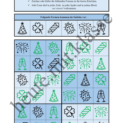 Sudoku 4x4: Neujahr & Silvester