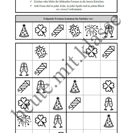 Sudoku 4x4: Neujahr & Silvester