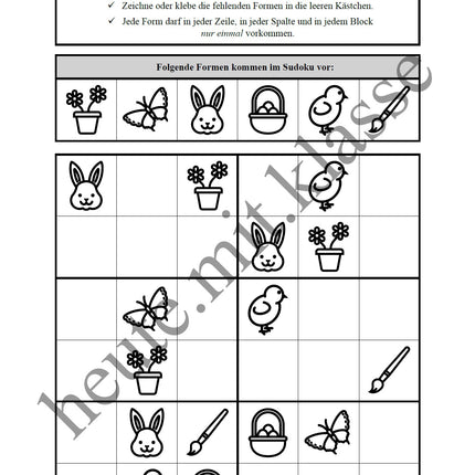 Sudoku 6x6: Ostern